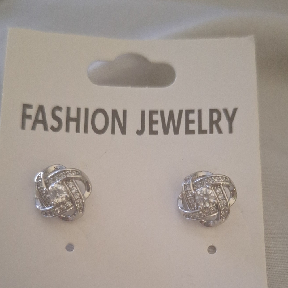 Elegant Silver Knot Earrings